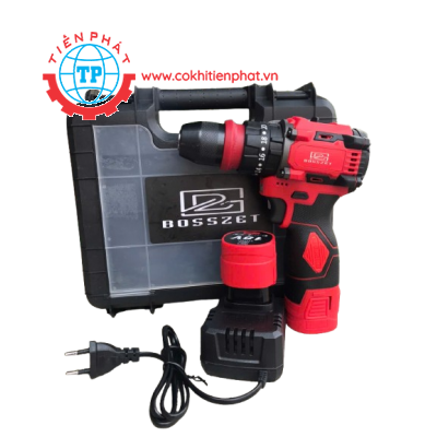 Máy khoan vặn vít dùng Pin Bosszet đầu 10 màu đỏ (Pin cắm )