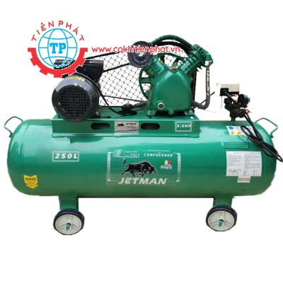 Máy nén khí dây đai JETMAN 250L - lên hơi 12kg
