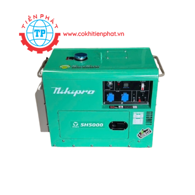 MÁY PHÁT ĐIỆN NIKIPRO SH-5000 (CÓ VỎ CHỐNG ỒN) – CHẠY ÊM, TIẾT KIỆM NHIÊN LIỆU